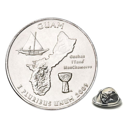 Guam Coin Lapel Pin Uncirculated U.S. Quarter 2009 Image 1