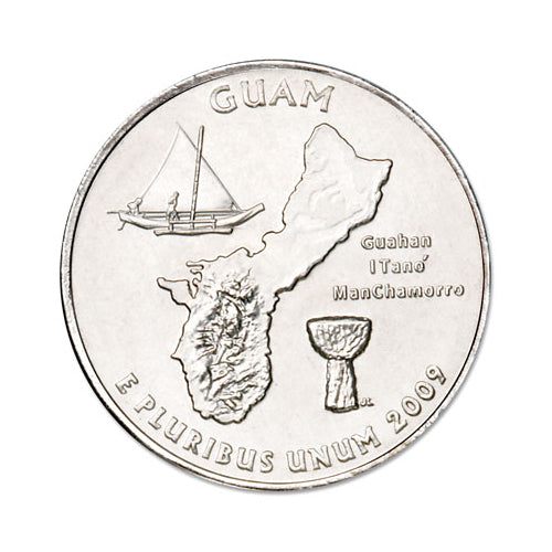 Guam Coin Lapel Pin Uncirculated U.S. Quarter 2009 Image 2