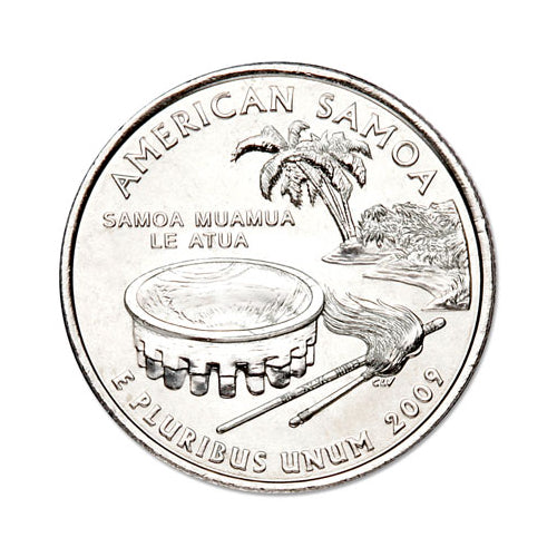 Samoa Coin Lapel Pin Uncirculated U.S. Quarter 2009 Image 2