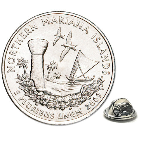 Mariana Islands Coin Lapel Pin Uncirculated U.S. Quarter 2009 Image 1