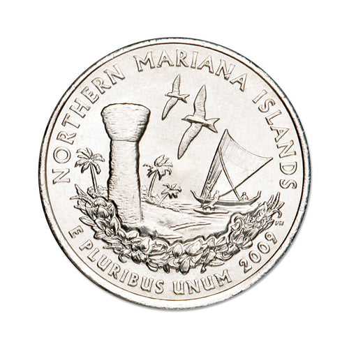 Mariana Islands Coin Lapel Pin Uncirculated U.S. Quarter 2009 Image 2
