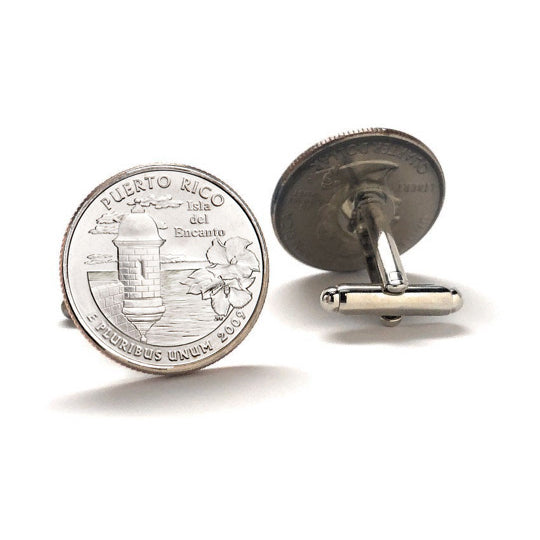Puerto Rico Coin Cufflinks Uncirculated U.S. Quarter 2009 Cuff Links Image 2