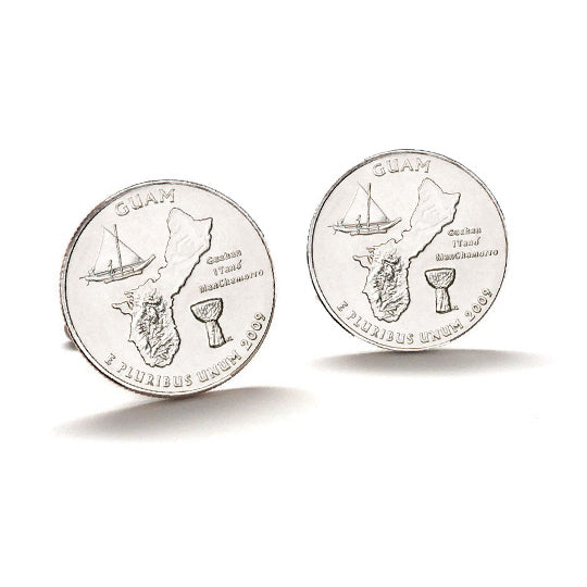 Guam Coin Cufflinks Uncirculated U.S. Quarter 2009 Cuff Links Image 1