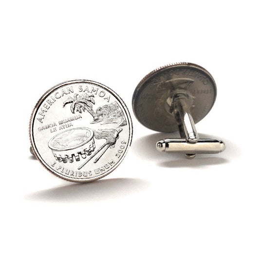Samoa Coin Cufflinks Uncirculated U.S. Quarter 2009 Cuff Links Image 2
