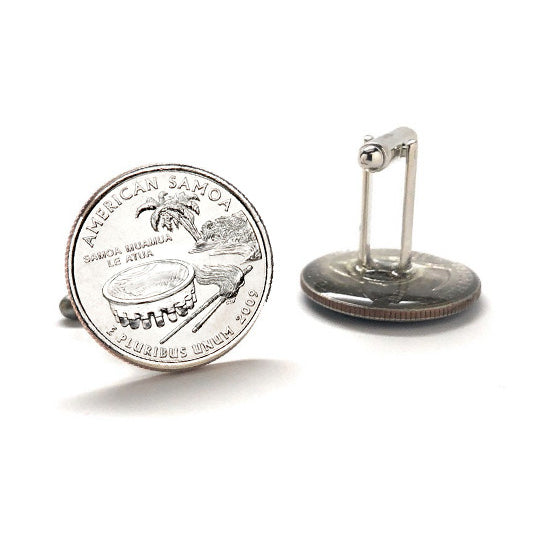 Samoa Coin Cufflinks Uncirculated U.S. Quarter 2009 Cuff Links Image 3