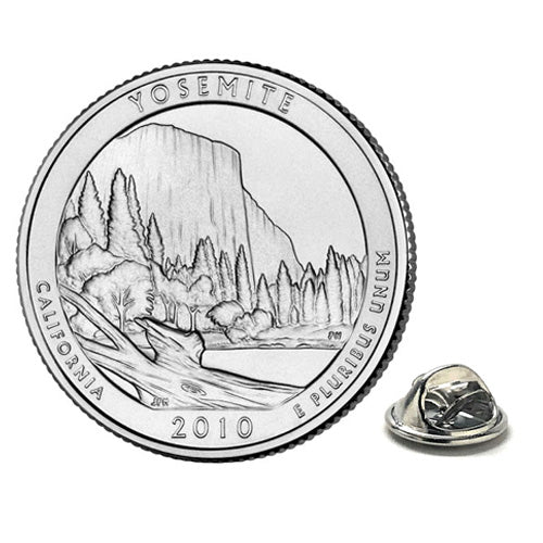 Yosemite National Park Coin Lapel Pin Uncirculated U.S. Quarter 2010 Tie Pin Image 1