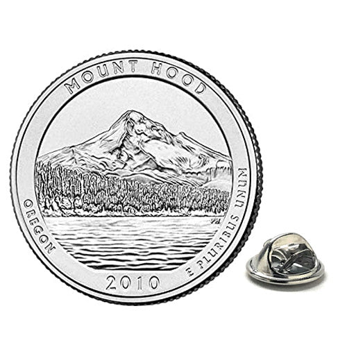 Mount Hood National Forest Coin Lapel Pin Uncirculated U.S. Quarter 2010 Tie Pin Image 1