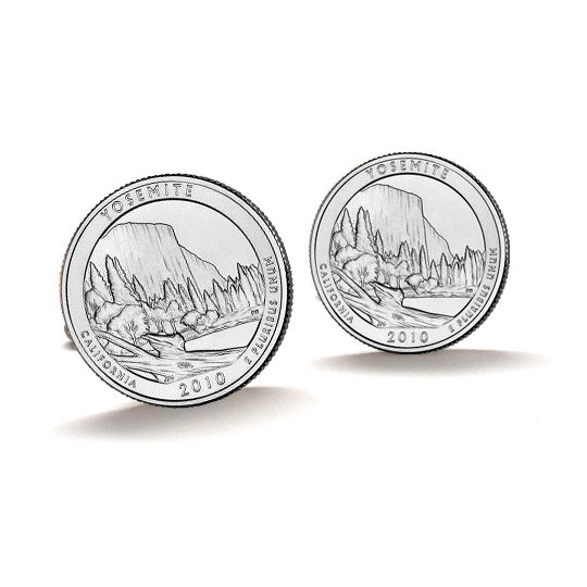 Yosemite National Park Coin Cufflinks Uncirculated U.S. Quarter 2010 Cuff Links Image 1