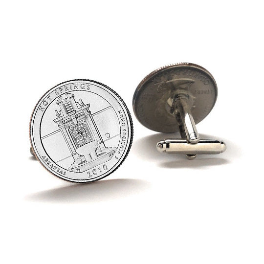 Hot Springs National Park Coin Cufflinks Uncirculated U.S. Quarter 2010 Cuff Links Image 2