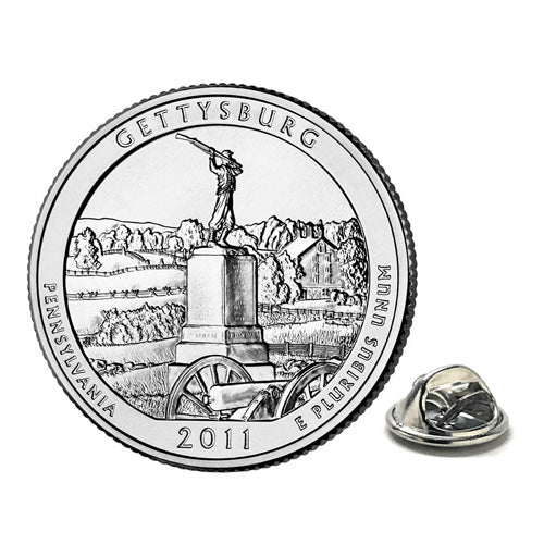 Gettysburg Coin Lapel Pin Uncirculated U.S. Quarter 2011 Tie Pin Image 1