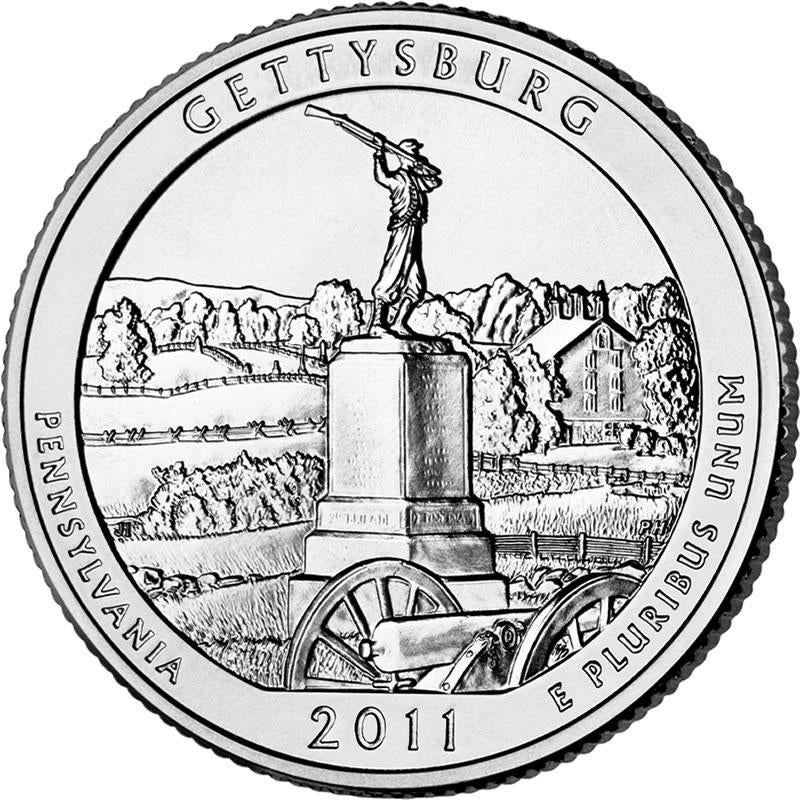 Gettysburg Coin Lapel Pin Uncirculated U.S. Quarter 2011 Tie Pin Image 2