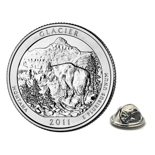 Glacier National Park Coin Lapel Pin Uncirculated U.S. Quarter 2011 Tie Pin Image 1