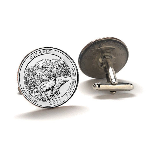 Olympic National Park Coin Cufflinks Uncirculated U.S. Quarter 2011 Cuff Links Image 2