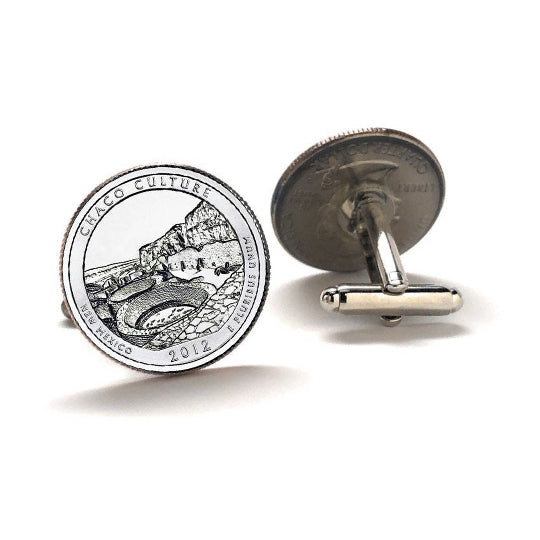 Chaco Culture National Historical Park Coin Cufflinks Uncirculated U.S. Quarter 2012 Cuff Links Image 2