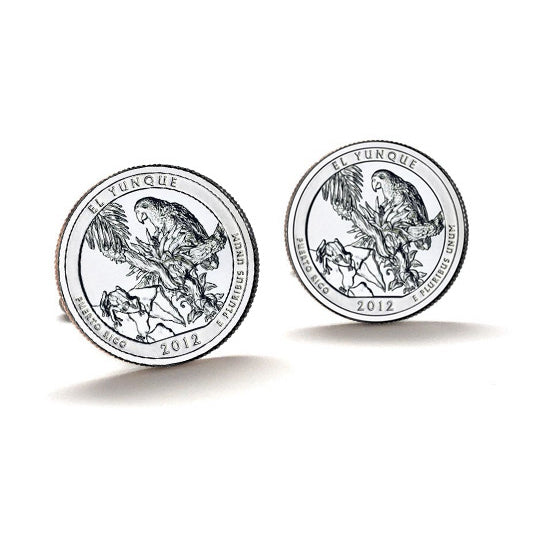 El Yunque National Park Coin Cufflinks Uncirculated U.S. Quarter 2012 Cuff Links Image 1
