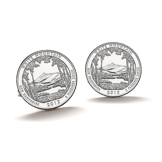 White Mountain National Forest Cufflinks Uncirculated U.S. Quarter 2013 Cuff Links Image 1