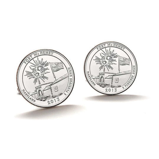 Fort McHenry National Monument and Historic Shrine Coin Cufflinks Uncirculated U.S. Quarter 2013 Cuff Links Image 1
