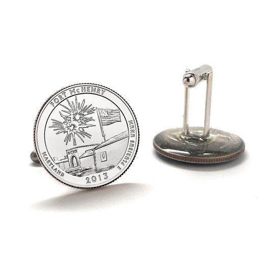 Fort McHenry National Monument and Historic Shrine Coin Cufflinks Uncirculated U.S. Quarter 2013 Cuff Links Image 3