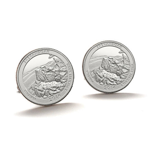 Shenandoah National Park Coin Cufflinks Uncirculated U.S. Quarter 2014 Cuff Links Image 1