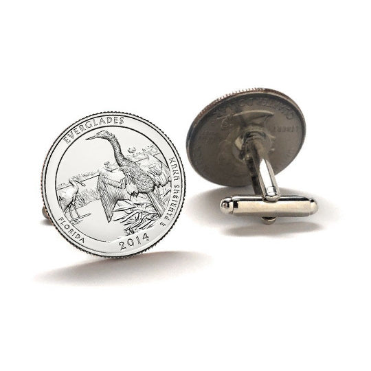 Everglades National Park Coin Cufflinks Uncirculated U.S. Quarter 2014 Cuff Links Image 2