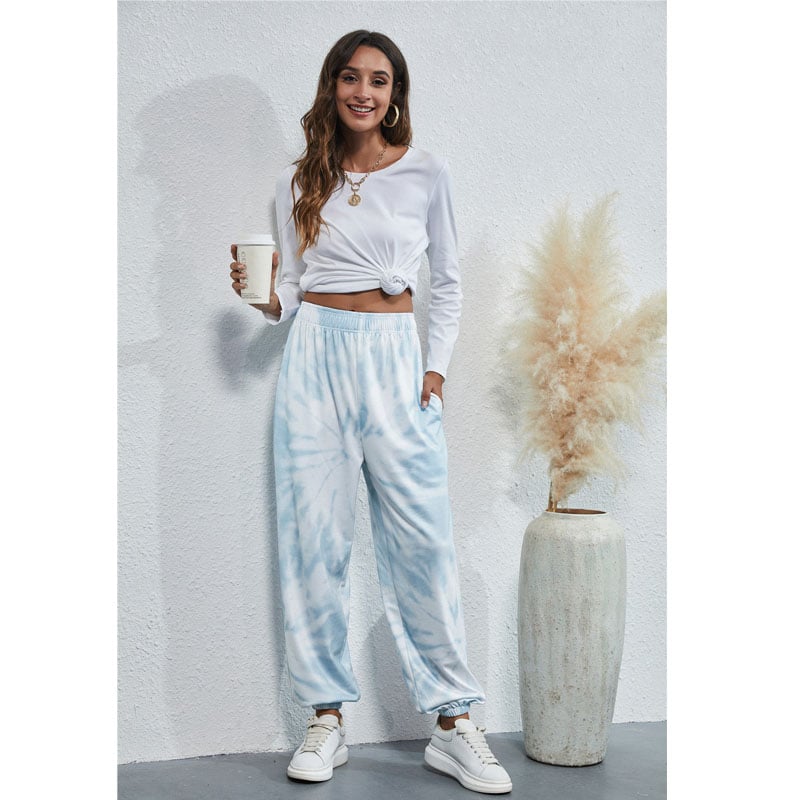 Fashion Tie Dye Elastic Waistband Pants in 6 Colors Image 4