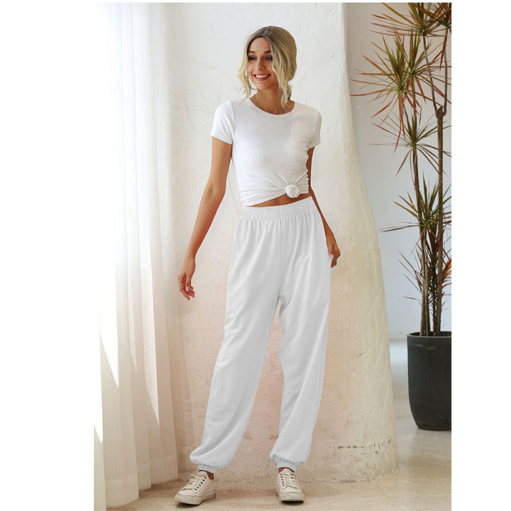 Eco-Chic Joggers for Women High Waist, Soft Sweatpants with Pockets Image 4