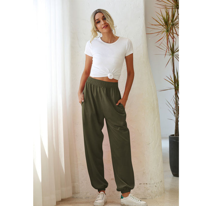 Eco-Chic Joggers for Women High Waist, Soft Sweatpants with Pockets Image 1