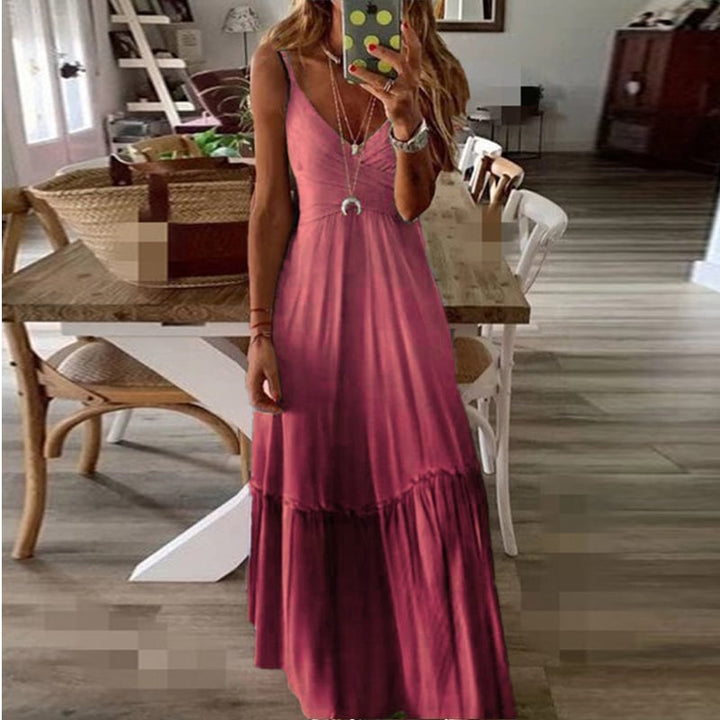 Women Tie Dye Spaghetti Strap Maxi Dress in 6 Colors Size Small to 5XLarge Image 4