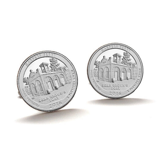 Harpers Ferry National Historical Park Coin Cufflinks Uncirculated U.S. Quarter 2016 Cuff Links Image 1