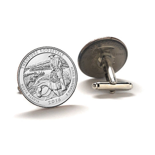 Theodore Roosevelt National Park Coin Cufflinks Uncirculated U.S. Quarter 2016 Cuff Links Image 2