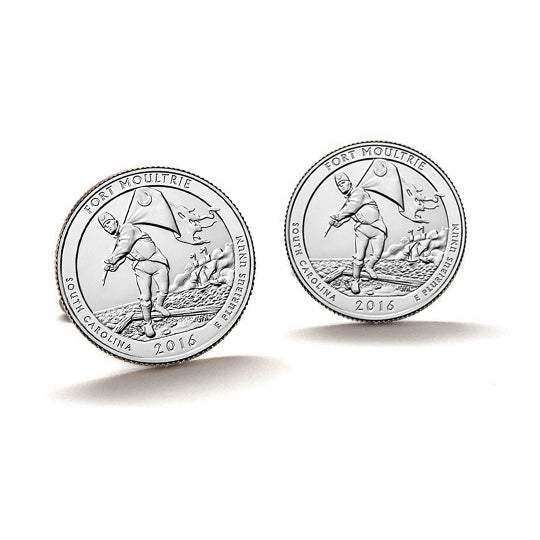 Fort Moultrie at Fort Sumter National Monument Coin Cufflinks Uncirculated U.S. Quarter 2016 Cuff Links Image 1