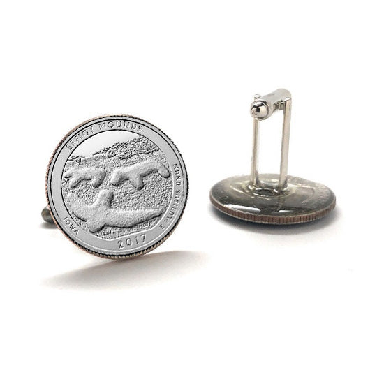 Effigy Mounds National Monument Cufflinks Uncirculated U.S. Quarter 2017 Cuff Links Image 3