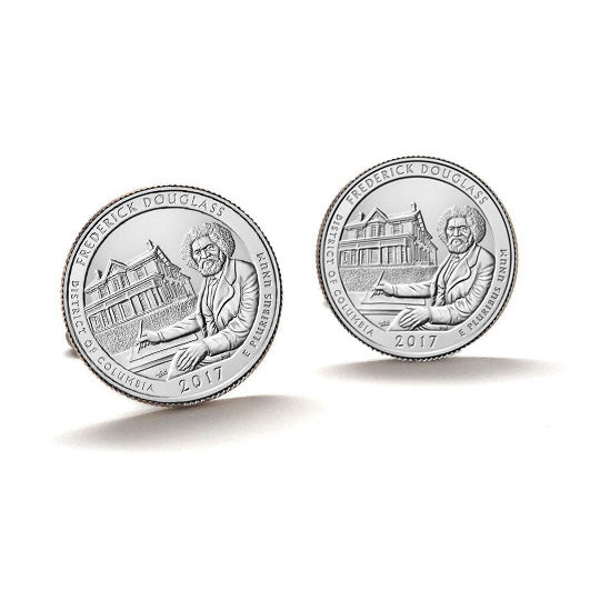 Frederick Douglass National Historic Site Coin Cufflinks Uncirculated U.S. Quarter 2017 Cuff Links Image 1