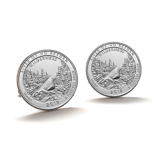 Frank Church River of No Return Wilderness Coin Cufflinks Uncirculated U.S. Quarter 2019 Cuff Links Image 1