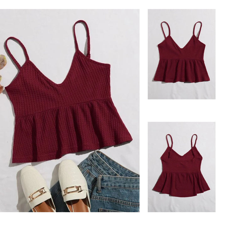 Sweetest Fortune Waffle Knit Crop Top Image 1