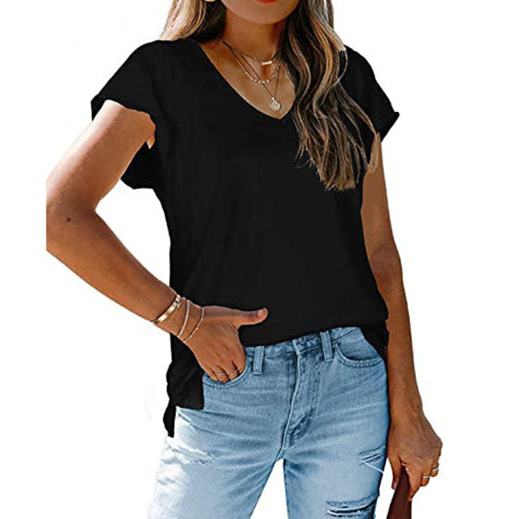 Casual V Neck Soft Comfy Top Shirt Tunic Image 3