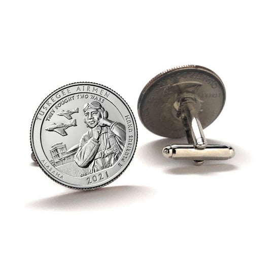 Tuskegee Airmen National Historic Site Coin Cufflinks Uncirculated U.S. Quarter 2021 Cuff Links Image 2