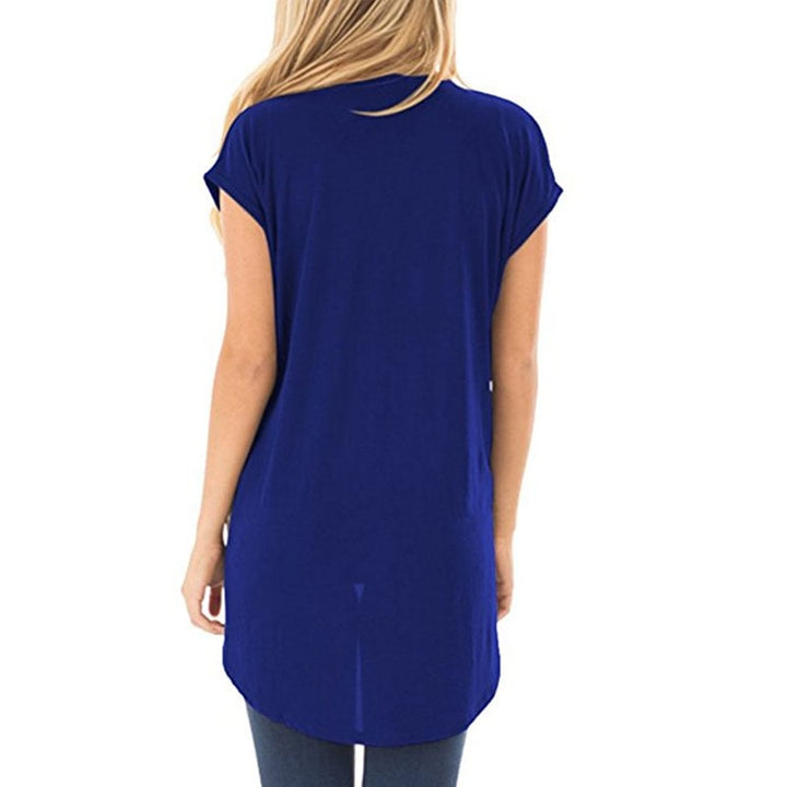 Hi Lo Cut Twist Knotted Casual Tunic Shirt in 9 Colors Image 4
