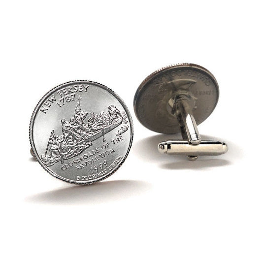Jersey State Quarter Coin Cufflinks Uncirculated U.S. Quarter 1999 Cuff Links Image 2