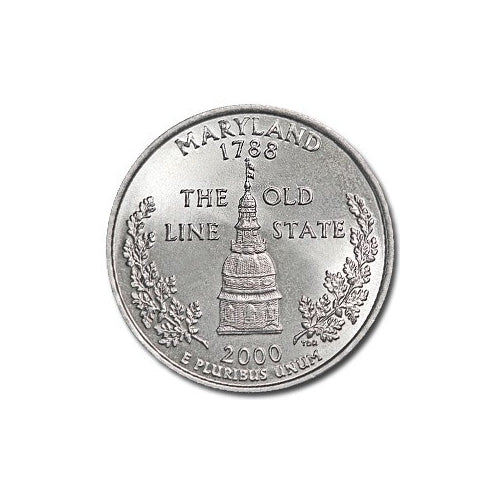 Maryland State Quarter Coin Lapel Pin Uncirculated U.S. Quarter 2000 Tie Pin Image 2