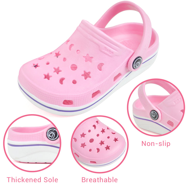 VONMAY Kids Clogs Girls Non-Slip Water Shoes Lightweight Durable Slippers Sandals Image 3