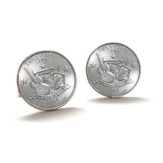 Tennessee State Quarter Coin Cufflinks Uncirculated U.S. Quarter 2002 Cuff Links Image 1