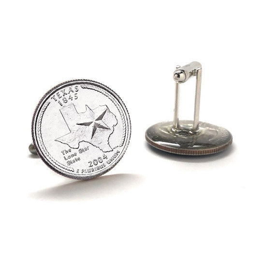 Texas State Quarter Coin Cufflinks Uncirculated U.S. Quarter 2004 Cuff Links Image 3