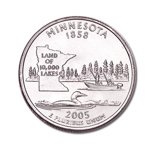 Minnesota State Quarter Coin Lapel Pin Uncirculated U.S. Quarter 2005 Tie Pin Image 2