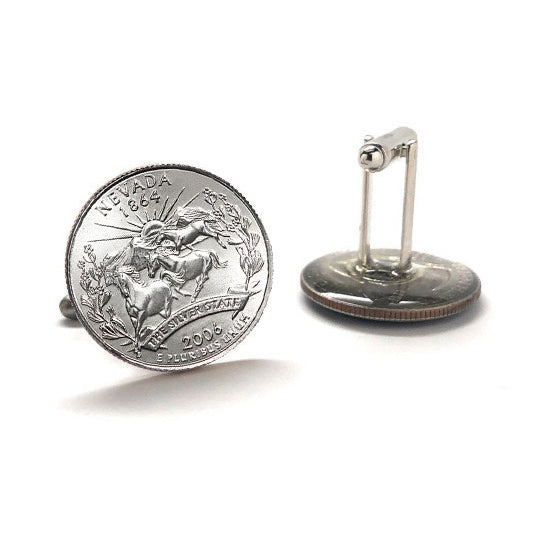 Nevada State Quarter Coin Cufflinks Uncirculated U.S. Quarter 2006 Cuff Links Image 3