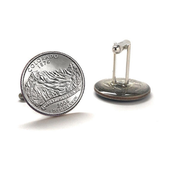 Colorado State Quarter Coin Cufflinks Uncirculated U.S. Quarter 2006 Cuff Links Image 3
