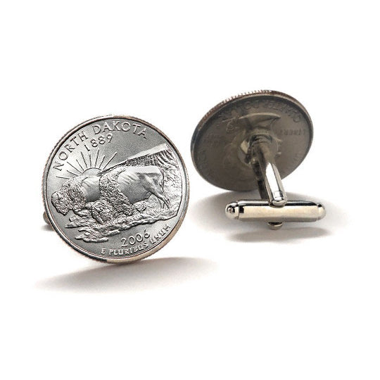 North Dakota State Quarter Coin Cufflinks Uncirculated U.S. Quarter 2006 Cuff Links Image 2
