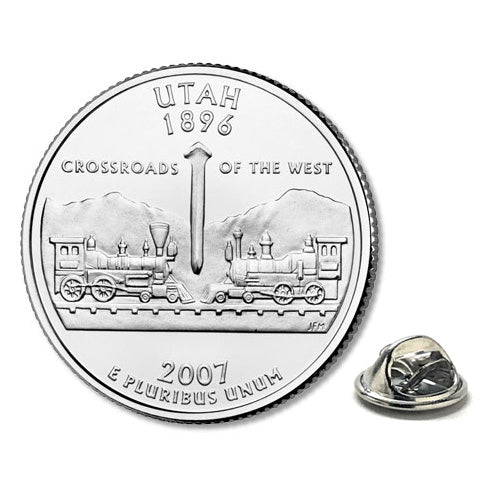 Utah State Quarter Coin Lapel Pin Uncirculated U.S. Quarter 2007 Tie Pin Image 1