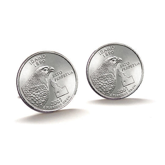Idaho State Quarter Coin Cufflinks Uncirculated U.S. Quarter 2007 Cuff Links Image 1