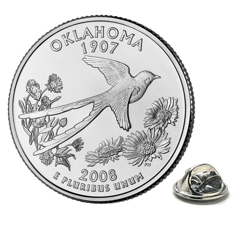Oklahoma State Quarter Coin Lapel Pin Uncirculated U.S. Quarter 2008 Tie Pin Image 1